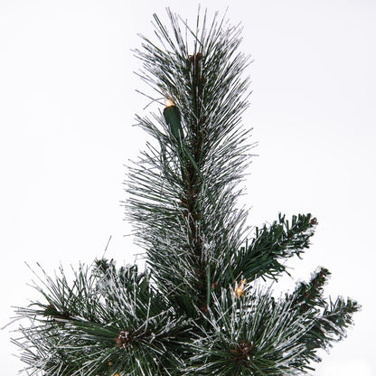 Vickerman 2' Snow Tipped Mixed Pine Artificial Christmas Tree Clear Dura-lit Lights
