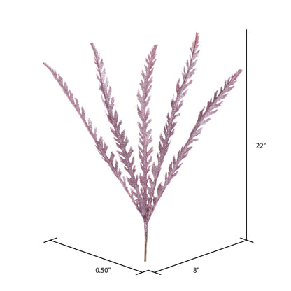 Vickerman 22" Mauve Soap Plant Glitter Artificial Christmas Spray. Includes 6 sprays per pack.
