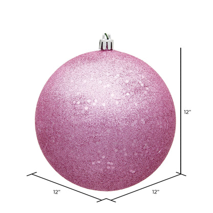 Vickerman 12" Pink Sequin Ball Ornament