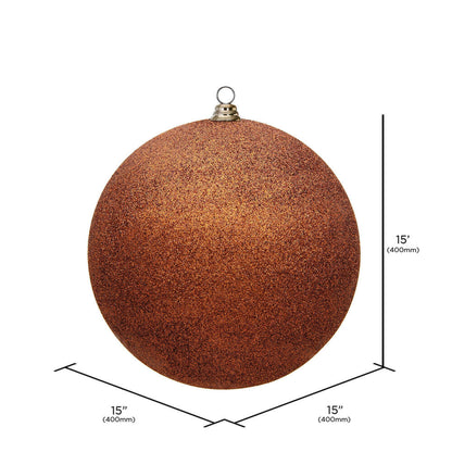 Vickerman 15.75" Copper Glitter Ball Ornament