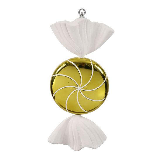 Vickerman 18.5" Lime-White Swirl Candy Christmas Ornament