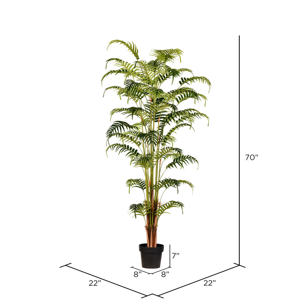 Vickerman 70" Artificial Potted Fern Palm Real Touch Leaves.