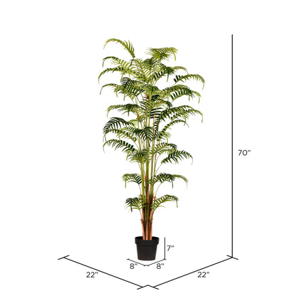 Vickerman 70" Artificial Potted Fern Palm Real Touch Leaves.