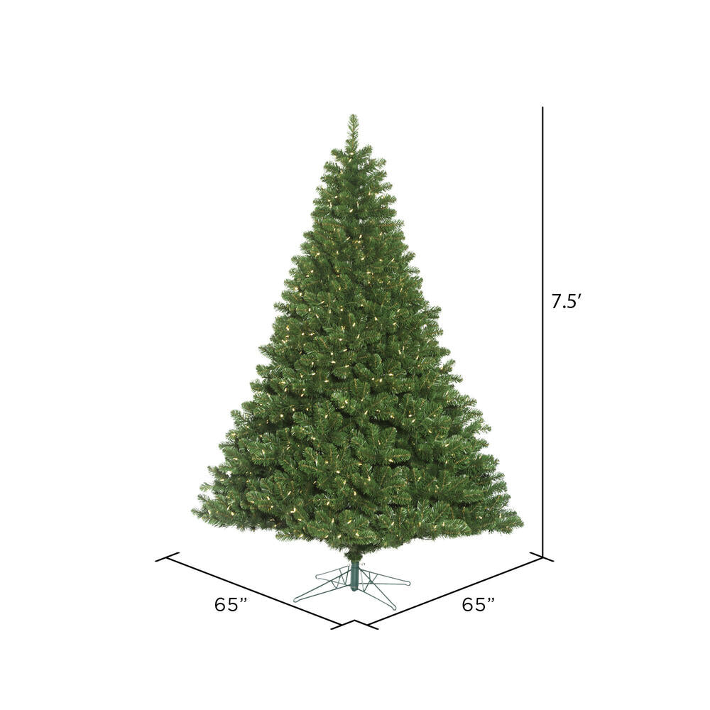 Vickerman 7.5' Oregon Fir Artificial Christmas Tree Wide Angle Single Mold Warm White LED Lights