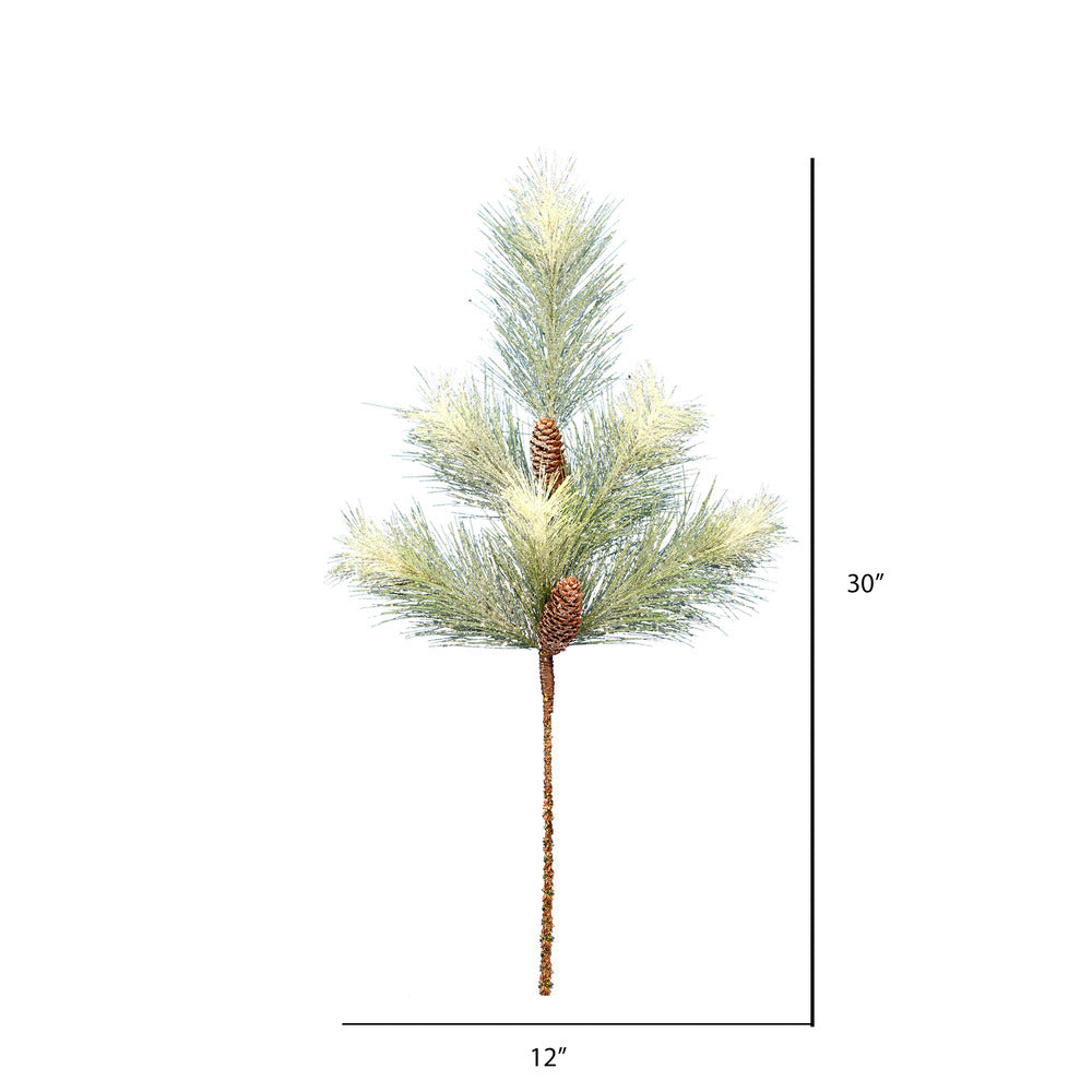 Vickerman 30" Norfolk Frosted Pine Artificial Christmas Spray. Includes 2 sprays per pack.