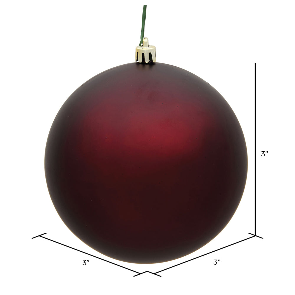 Vickerman 3" Burgundy Matte Ball Ornament 32 per Box