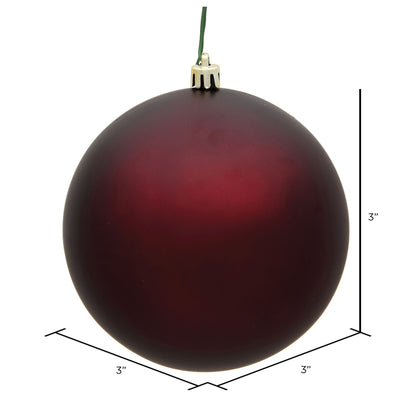Vickerman 3" Burgundy Matte Ball Ornament 32 per Box