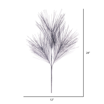 Vickerman 24" Artificial Silver Metallic Pine Needle Christmas Spray 2 sprays per pack.