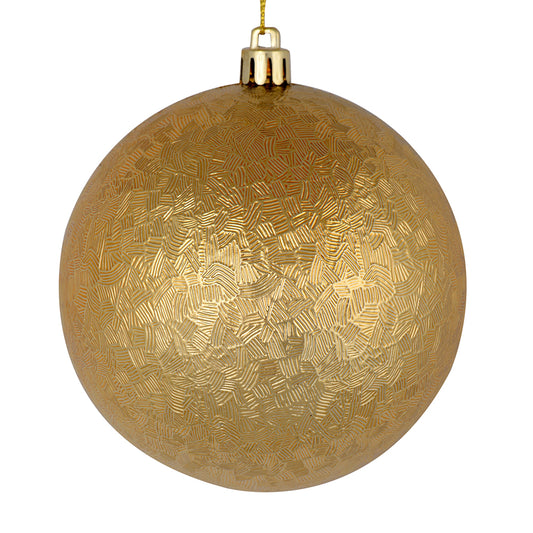 Vickerman 4" Copper Gold Brushed Ball Ornament 6 per Bag