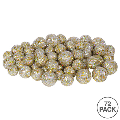 Vickerman 20MM/25MM/30MM Champagne Glitter Polystyrene Ball Christmas Ornament 72 per Bag