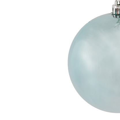 Vickerman 4" Baby Blue Shiny Ball Ornament 6 per Bag
