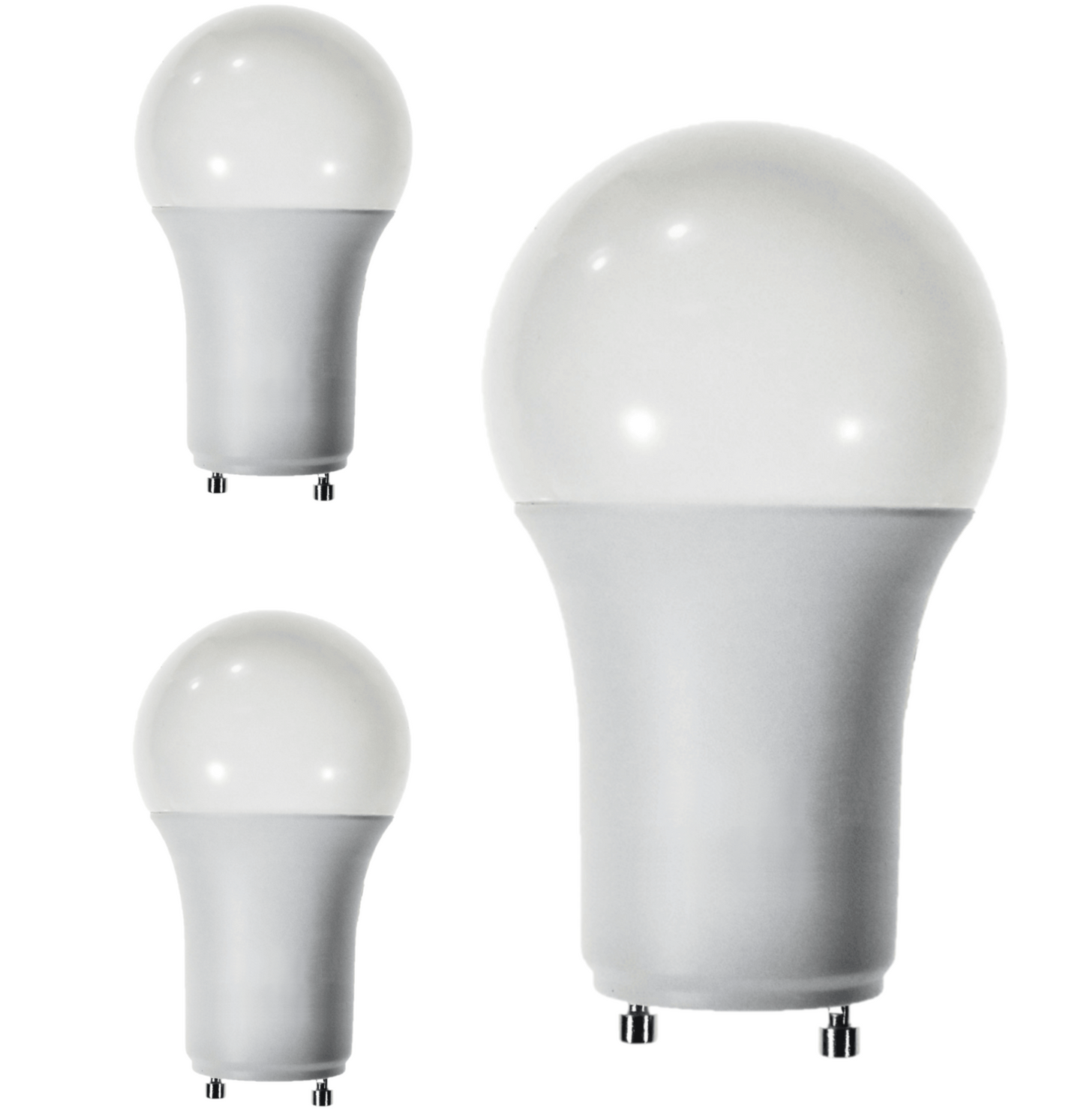 Damar A19 LED Light Bulb 9.5W 800 Lumen 2 Prong Twist Lock GU24 Base 4100K Cool White for Home Bedroom Ceiling Light Bulb 120V CRI80 230° Beam Angle Damp Location Dimmable White Finish Pack of 3