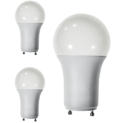 Damar A19 LED Light Bulb 9.5W 800 Lumen 2 Prong Twist Lock GU24 Base 4100K Cool White for Home Bedroom Ceiling Light Bulb 120V CRI80 230° Beam Angle Damp Location Dimmable White Finish Pack of 3