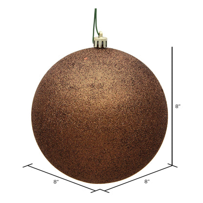 Vickerman 8" Mocha Glitter Ball Ornament