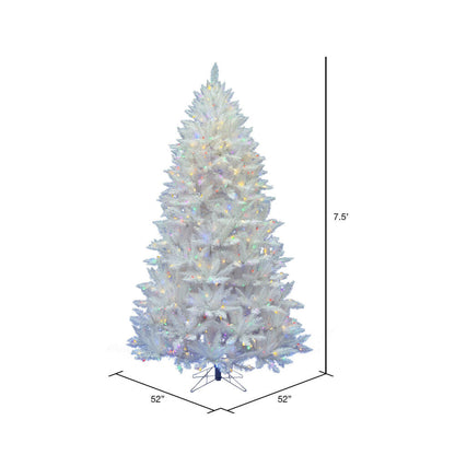 Vickerman 7.5' Sparkle White Spruce Artificial Christmas Tree Multi-Colored LED Lights