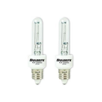 BULBRITE KRYPTON/XENON T3 MINI-CANDELABRA SCREW (E11) 60W DIMMABLE LIGHT BULB 2700K/WARM WHITE 2PK (473160)