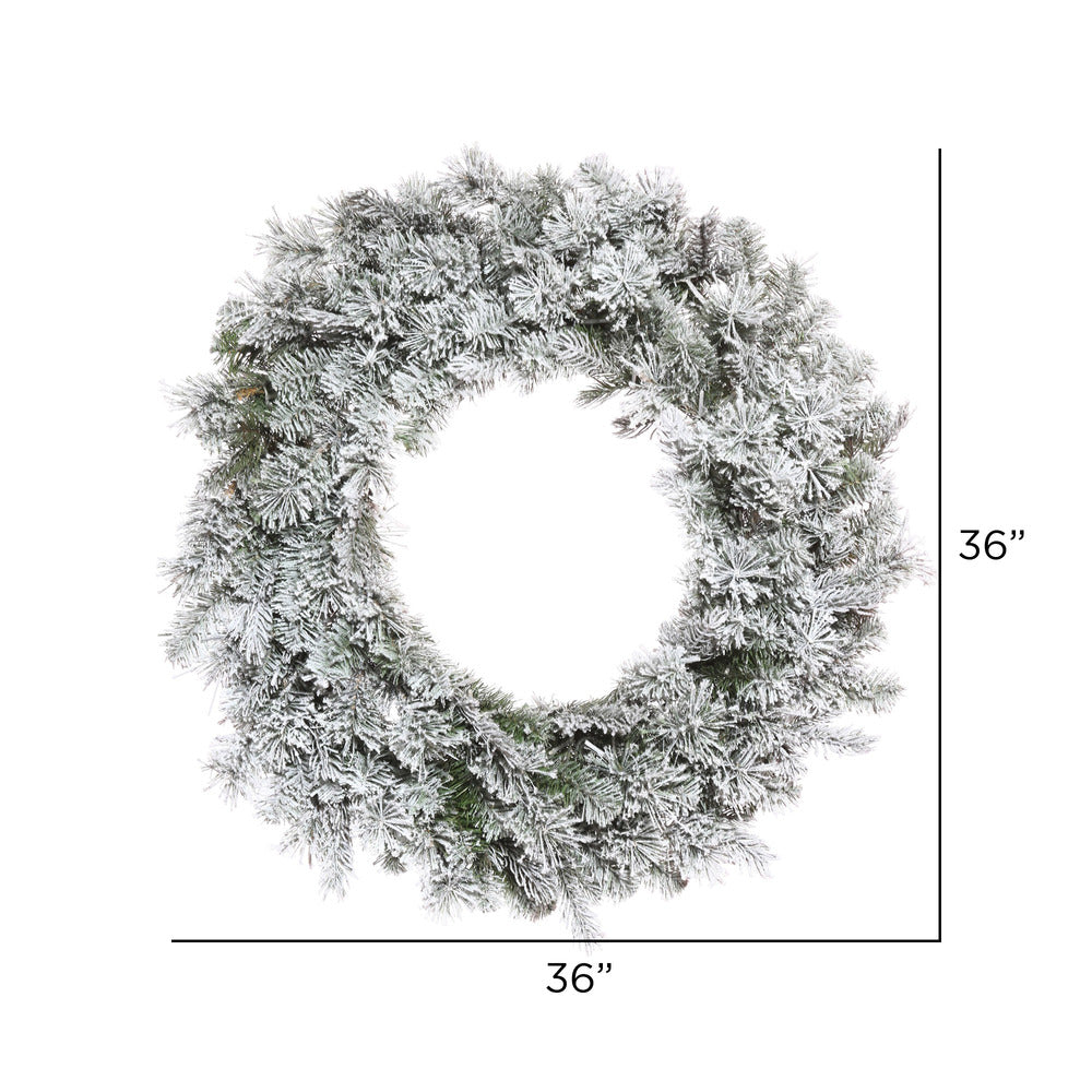 Vickerman 36" Flocked Kiana Artificial Christmas Wreath Unlit