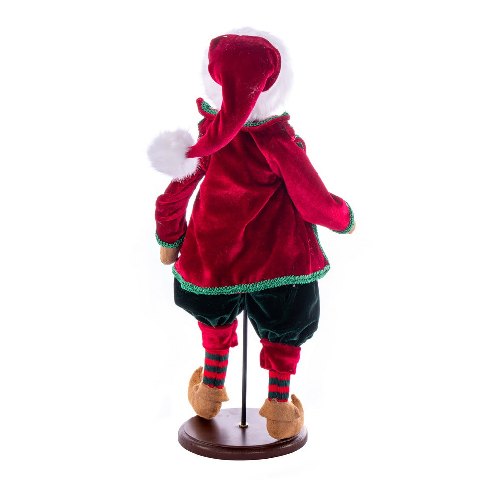 Vickerman 18" Red Plaid Fairy Boy with Stand.