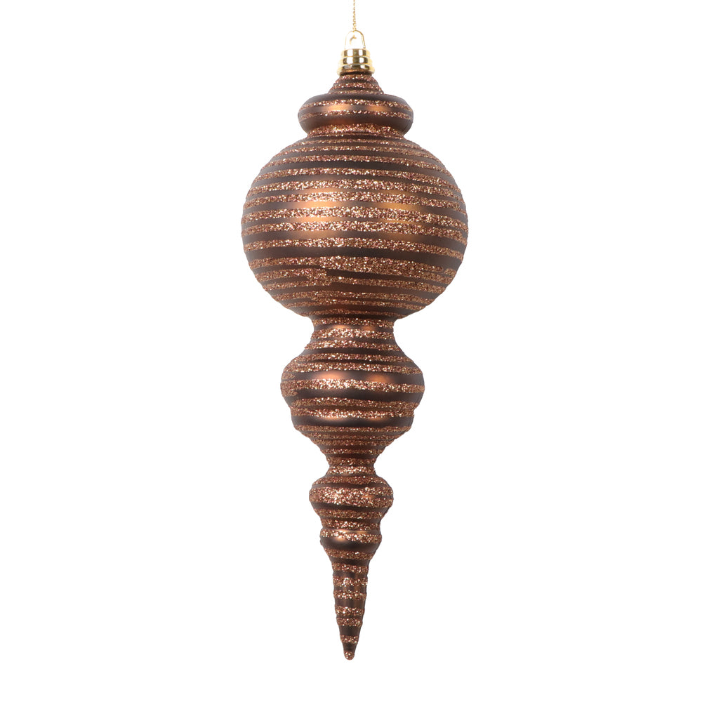 Vickerman 10" Matte Mocha Finial Ornament 2 per bag.