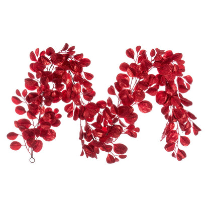 Vickerman 6' Red Artificial Dogwood Glitter Garland.