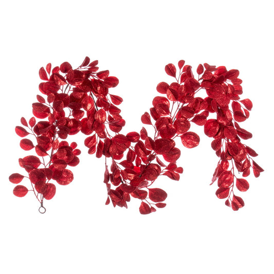 Vickerman 6' Red Artificial Dogwood Glitter Garland.