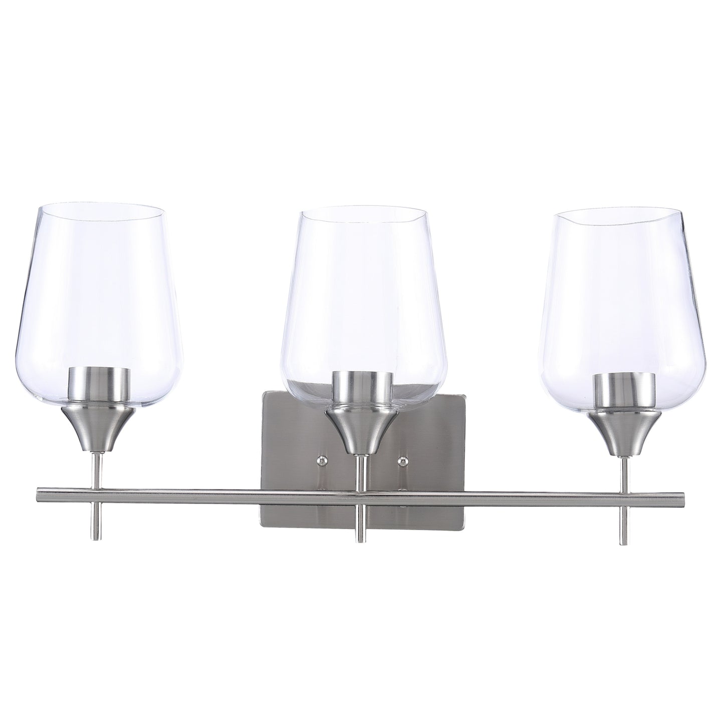 ASD Lighting 3-light Vanity Light 3xE26 60W 120V Clear Glass, Nickel ETL