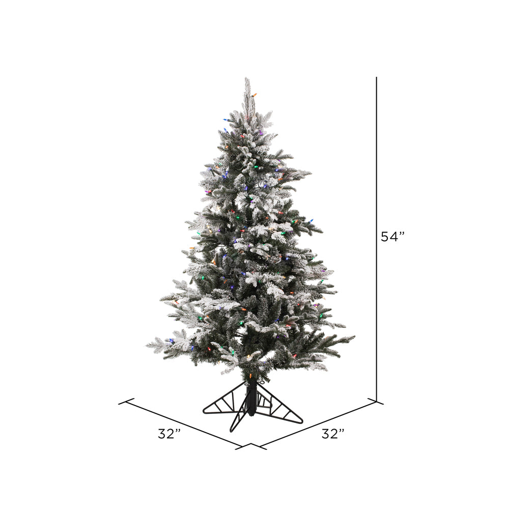 Vickerman 4.5' x 32" Kamas Fraser Fir  Artificial Christmas Tree Multi-colored Dura-Lit LED lights