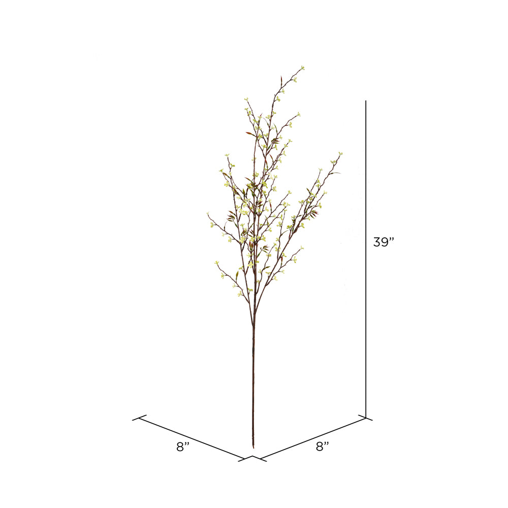 Vickerman 39" Artificial Green and Cream Mini Wild Flower Spray. Includes 4 sprays per pack.