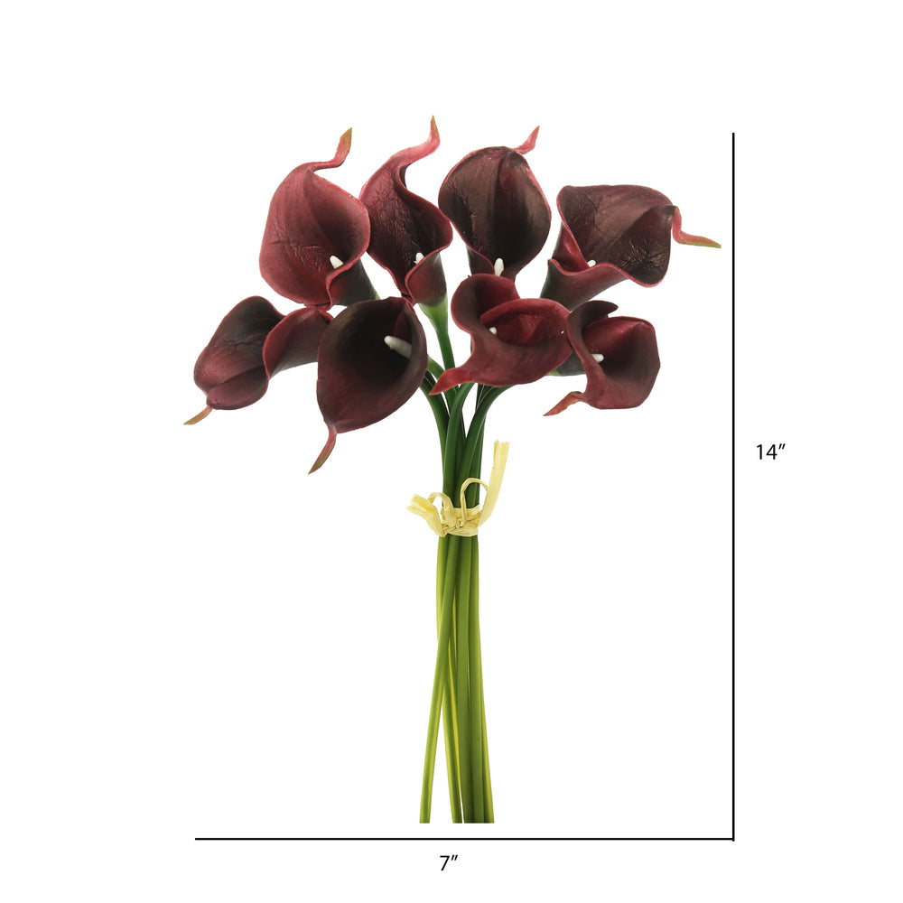 Vickerman 14'' Artificial Burgundy Calla Lily Bundle