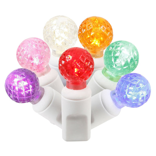 Vickerman 100 Multi-Colored G12 LED Single Mold Light on White Wire 34' Christmas Light Strand