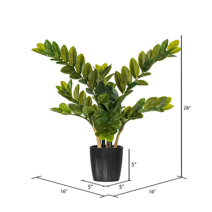 Vickerman 28" Potted Green Zamifolia Artificial Bush.