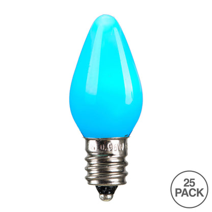 Vickerman C7 Ceramic LED Teal Twinkle Bulb  Nickel Base 120V .6 Watts 25 Bulbs per Pack