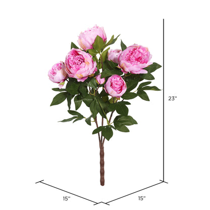 Vickerman 23" Artificial Cerise Peony Bush.