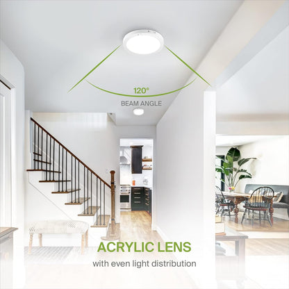 ASD Lighting LED Round Surface Mini Panel 9" 18W 120V CCT Selectable 3000/4000/5000K with Motion Sensor White ETL Energy Star