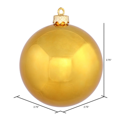 Vickerman 2.75" Antique Gold Shiny Ball Ornament 12 per Bag