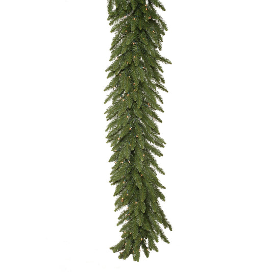 Vickerman 25' Camdon Fir Artificial Christmas Garland Clear Dura-lit Incandescent Mini Lights