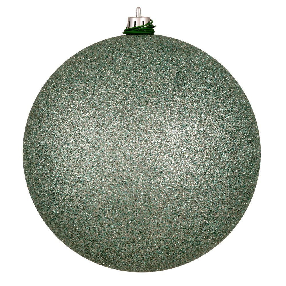 Vickerman 12" Frosty Mint Glitter Ball Ornament