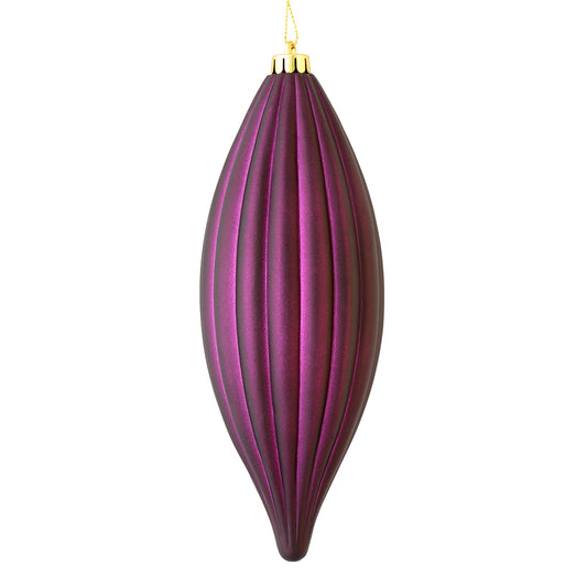 Vickerman 8" Plum Matte Line Finial Ornament Pack of 4