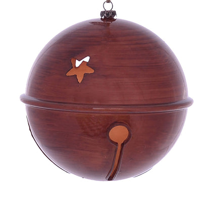 Vickerman 6" Copper Wood Grain Bell Christmas Ornament Pack of 2