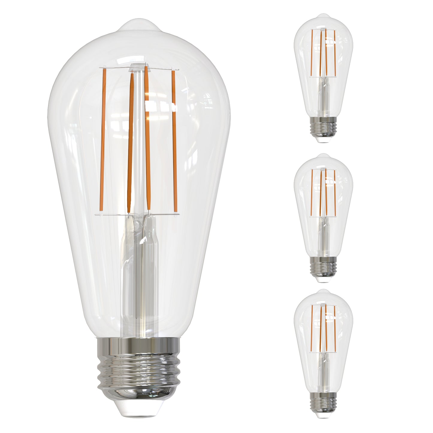 Bulbrite 8.5W LED LIGHT BULB ST18 4000K FILAMENT, E26 MEDIUM SCREW BASE, DIMMABLE, JA8 4PK