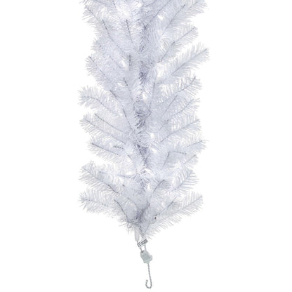 Vickerman 9' Crystal White Spruce Artificial Christmas Garland Pure White LED Mini Lights