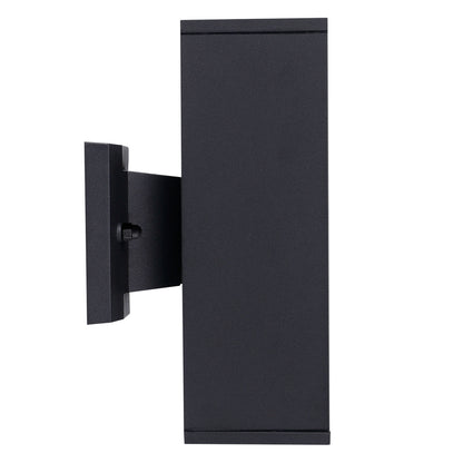 ASD Lighting BULB Square Outdoor Wall Cylinder, Up and Downlight Fixture, 120V, 60W Max, 11.81", 50°, Black Finish