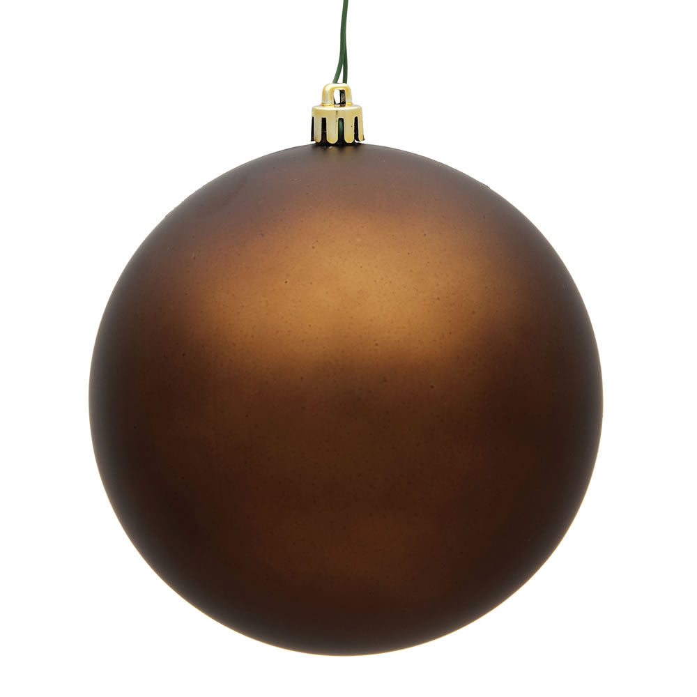 Vickerman 4" Mocha Matte Ball Ornament 6 per Bag