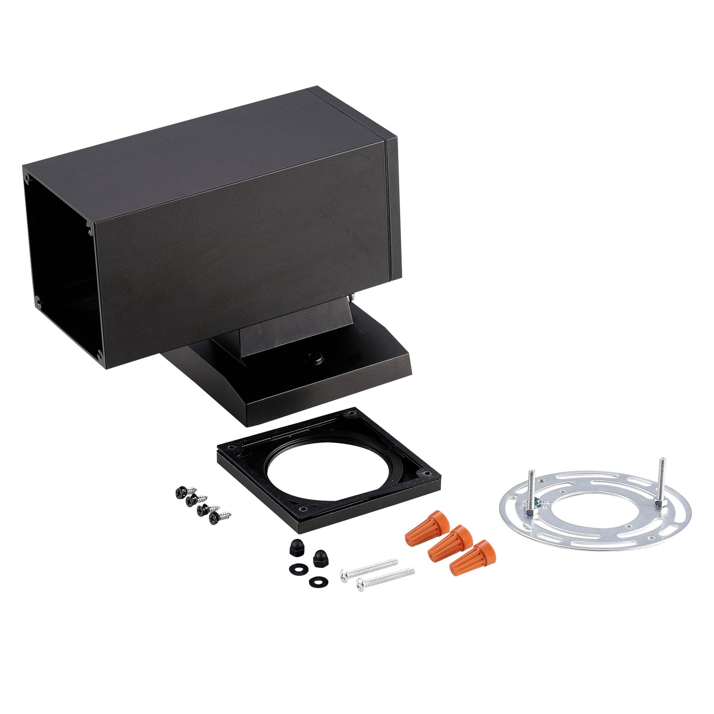 ASD Lighting BULB Square Outdoor Wall Cylinder, Up and Downlight Fixture, 120V, 60W Max, 11.81", 50°, Black Finish