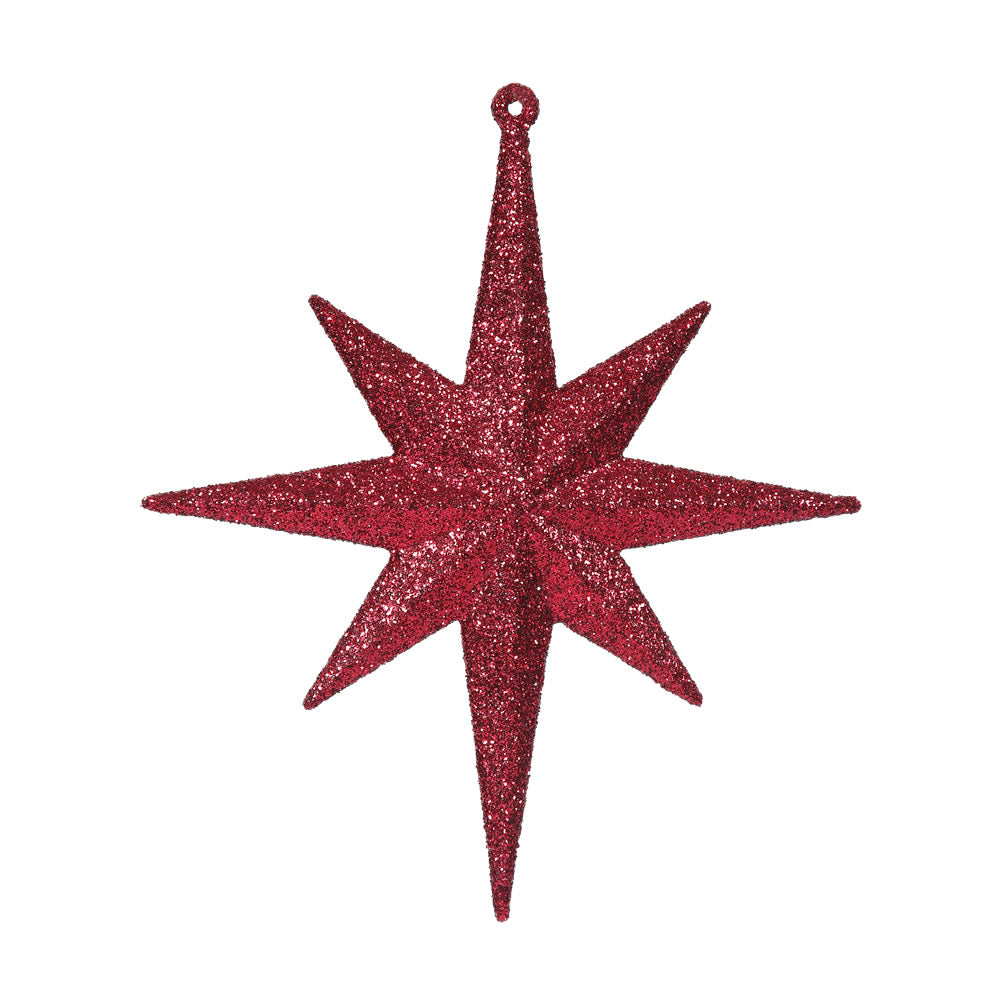 Vickerman 8" Burgundy Iridescent Glitter Bethlehem Star Christmas Ornament 4 per Box