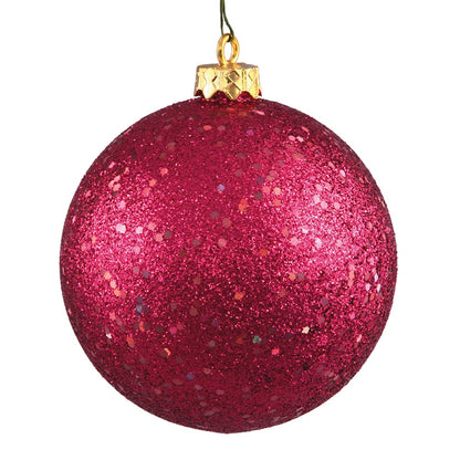 Vickerman 4.75" Wine Sequin Ball Ornament 4 per Bag
