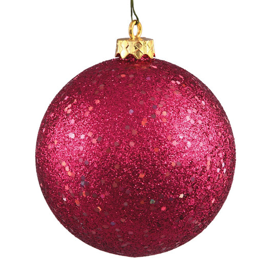 Vickerman 4.75" Wine Sequin Ball Ornament 4 per Bag