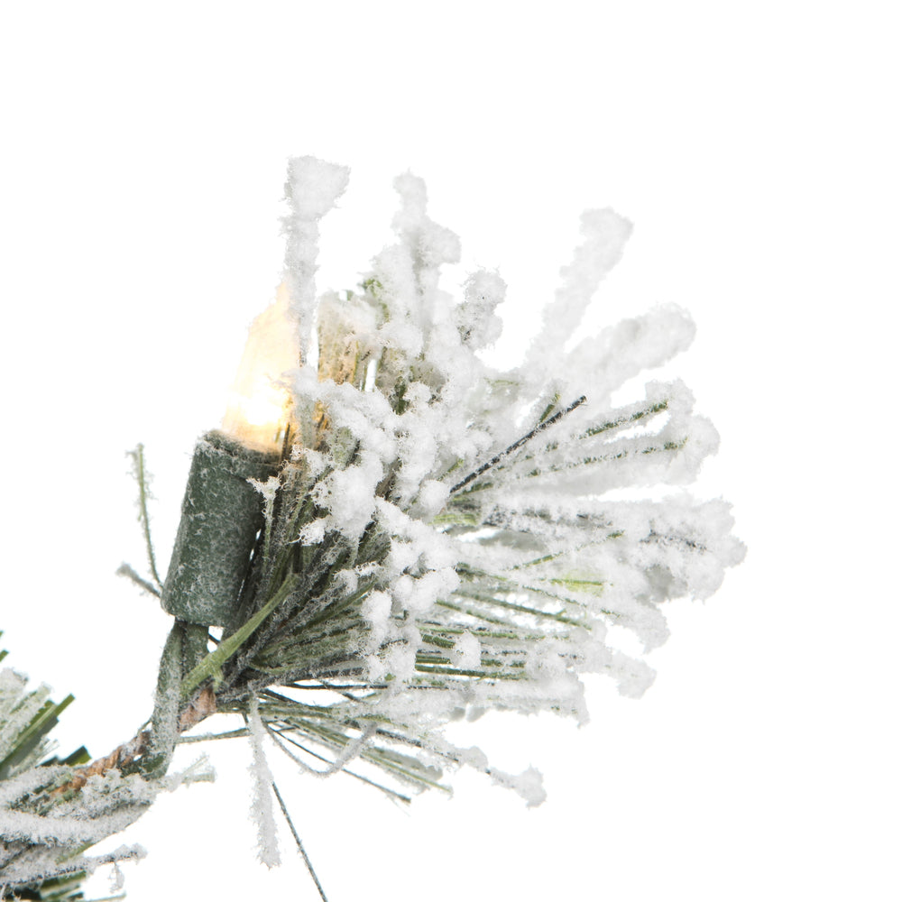 Vickerman 30" Flocked Kiana Artificial Christmas Wreath Warm White Dura-Lit® LED Mini Lights