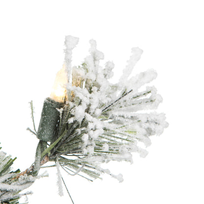 Vickerman 30" Flocked Kiana Artificial Christmas Wreath Warm White Dura-Lit® LED Mini Lights