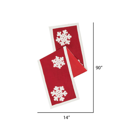 Vickerman Decorative 14" x 90" Felt Flakes Table Runner